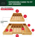 Luxury Bamboo Kitchen Drawer Organizer - Silverware Organizer, Utensil Holder & Cutlery Tray Drawer Dividers for Flatwar