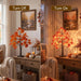 Fall Decor, 2 Pack 24 Inch Fall Trees Lighted Maple with 48 LED Warm Light 96 Pcs Maple Leaves, Autumn Thanksgiving Deco