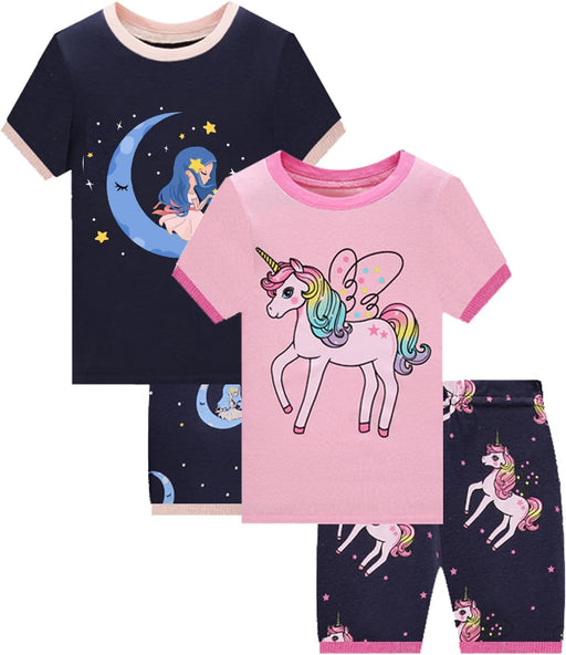 Little Girls Cotton Short Pajamas Summer Kids Clothes Toddler Toddler Pjs Sets