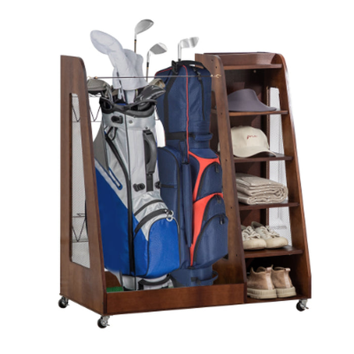 Two-Bag Wooden Golf Storage Rack