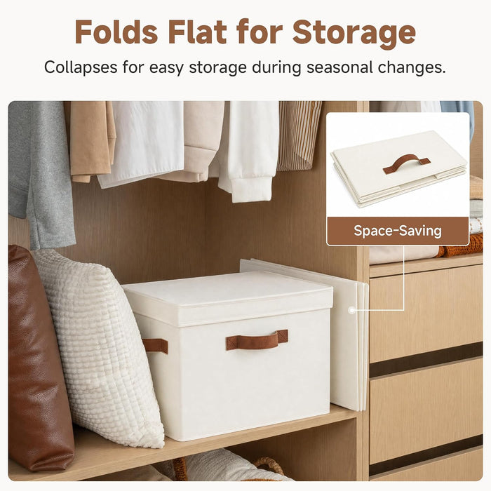 Fabric Storage Bins with Lids, Closet Storage Bins