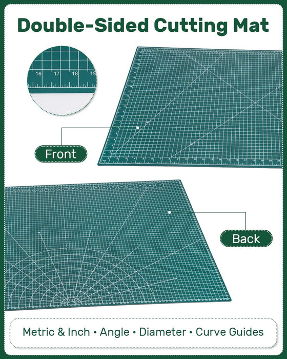 Self Healing Cutting Mat, 35" x 23", Double-Sided Rotary Cutting Mat for Sewing, Quilting, Scrapbooking & Craft, Large C