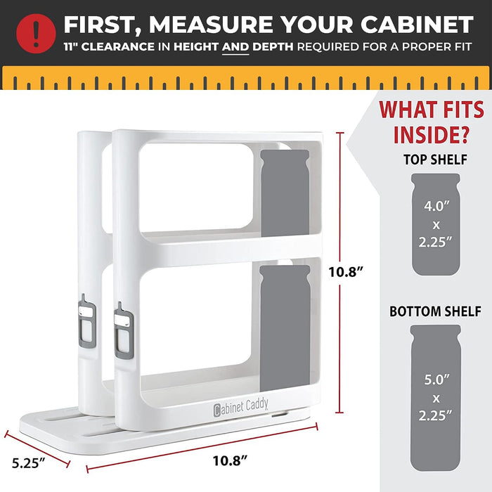 Spice Rack Organizer for Cabinet, Pull & Rotate, 2-Tier