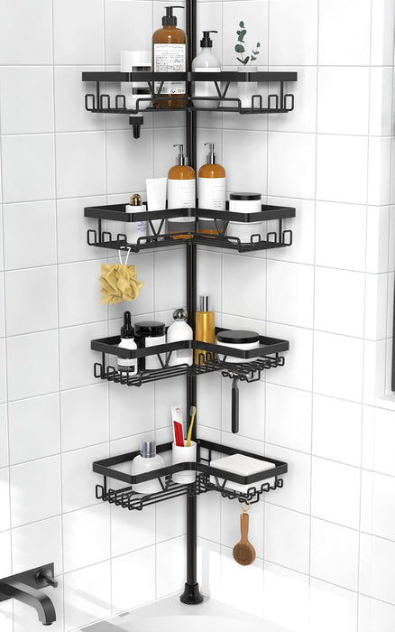 Corner Shower Caddy Tension Pole, Large Capacity Bathroom Organizer