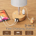 Touch Bedside Table Lamp for Bedroom, Stepless Dimmable, USB A+C, AC Outlet
