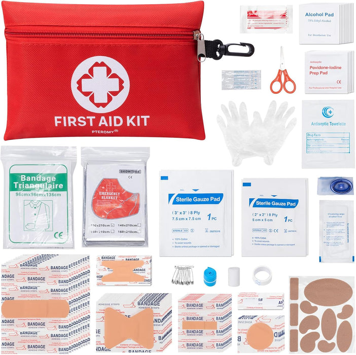 150 Pcs Mini Travel First Aid Kit for Travel, Car, Home, Camping