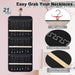 Double-Sided Hanging Jewelry Organizer, Large Black Storage Roll for Earrings, Necklaces, Rings, 48 Pockets 21 Hooks, Durable Oxford Fabric for Closet, Wall, Door, 1 piece, Jewelry Not Included