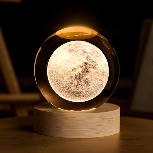 3D Moon Crystal Ball 2.4in Universe Gifts for Space Enthusiasts