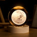 3D Moon Crystal Ball 2.4in Universe Gifts for Space Enthusiasts