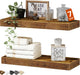 Bathroom Floating Shelves for Wall (Brown, Set of 2, 15.7")