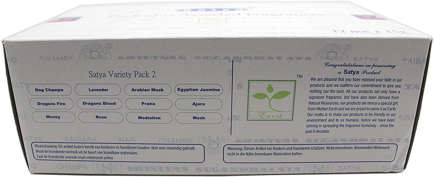 Set of 12 Nag Champa, Lavender, Arabian Musk, Egytian Jasmine, Musk, Dragon's Fire, Dragon's Blood, Prana, Ajaro, Money, Rose, Meditation by  Incense Bangalore (BNG)