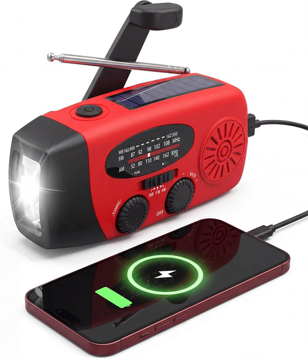 Hand Crank Radio with Flashlight, NOAA/AM/FM Emergency Radio
