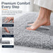 Microfiber Bathroom Rugs 30x20, Quick Dry Bath Mat, Grey and White
