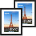 8x10 Picture Frame Set of 2, Photo Frame with HD Plexiglass, Display Pictures 5x7 with Mat or 8x10 Without Mat Multi Pic