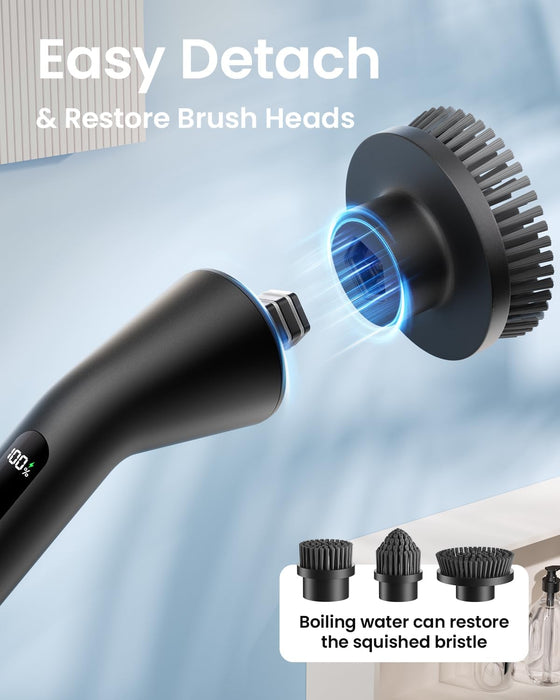 Electric Spin Scrubber, Power Shower Cleaning Brush with Extendable Handle