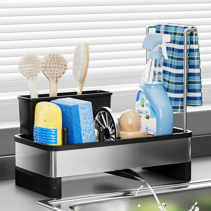 Stainless Steel Sink Caddy, Sponge Holder for Kitchen Sink 9.8″