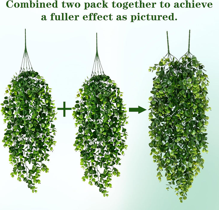 4Pcs Fake Hanging Plants 2.7FT Fake Plants Fake Vines Greenery