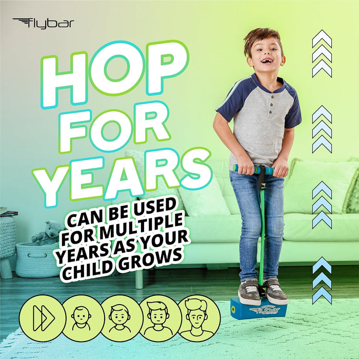 My First Foam Pogo Jumper for Kids Fun and Safe Pogo Stick, Durable Foam and Bungee Jumper for Ages 3 and up Toddler Toys, Supports up to 250lbs (Blue)