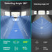 Solar Outdoor Lights - 3000LM 188 LED Motion Sensor Outdoor Lights, 4 Heads Security Light,IP65 Waterproof, Easy Install