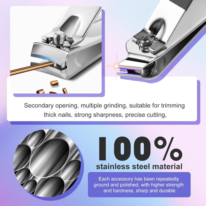 30Pcs Professional Manicure kit, Stainless Steel Nail Clipper set