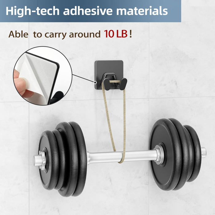 Adhesive Shower Hooks for Inside - Extra Sticky Stainless, Razor Holder Shower Accessories, Wall Mounted Self-Adhesive D