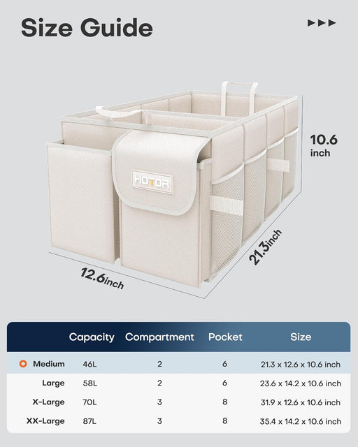 Trunk Organizer - Foldable Car Organizer for SUVs & Sedans Storage