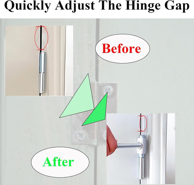 Door Hinge Gap Adjusting Wrench Tool, Upgraded Rolled Steel Door Hinges Adjustment Tool, 14-19mm Gap Adjusting Wrench, Rust-Proof Door Jamb Hinge Jig for Residential, Fire Doors, Light Sliver