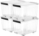72 Quart Plastic Storage Bin, Stackable and Nestable Storage Boxes with Clear Lids and Secure Latching Buckles, Large Storage Container (Clear, 72Quart-4Pack)