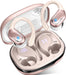 Wireless Earbud, 75H Bluetooth 5.4 Headphones Sport IP7 Waterproof, Running Wireless Earphones with ENC Noise Canceling Mic, 3D Bass Over Ear bud with Earhooks for Android, iOS, Workout, Gym, Rosegold