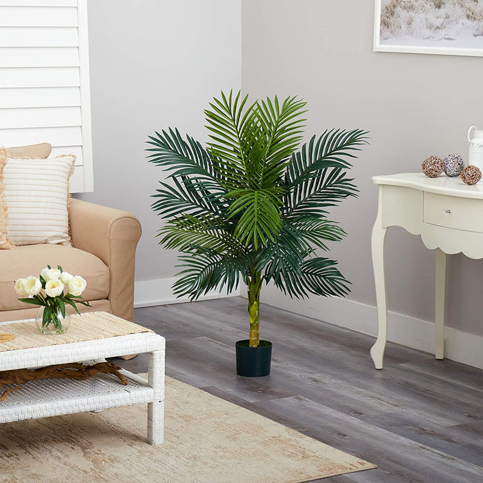 4 ft Artificial Golden Cane Palm Tree with Nursery Pot