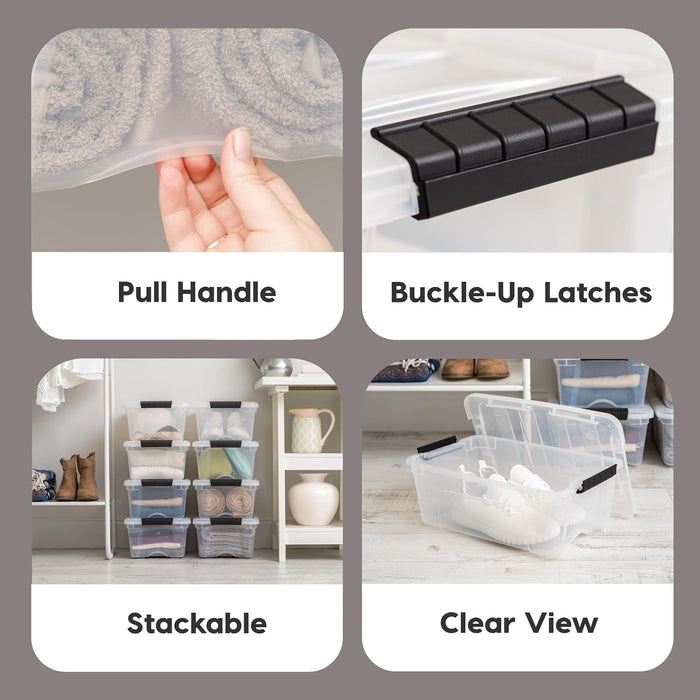 6-Pack 13 Quart Storage Bins with Lids, Clear
