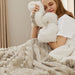 Soft Sherpa Blanket Fluffy Throw Gift Beige 50"x60"