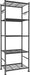 5-Tier Storage Rack Organizer with Hooks, Heavy Duty Metal Garage Rack with Leveling Feet, Freestanding Utility Rack for