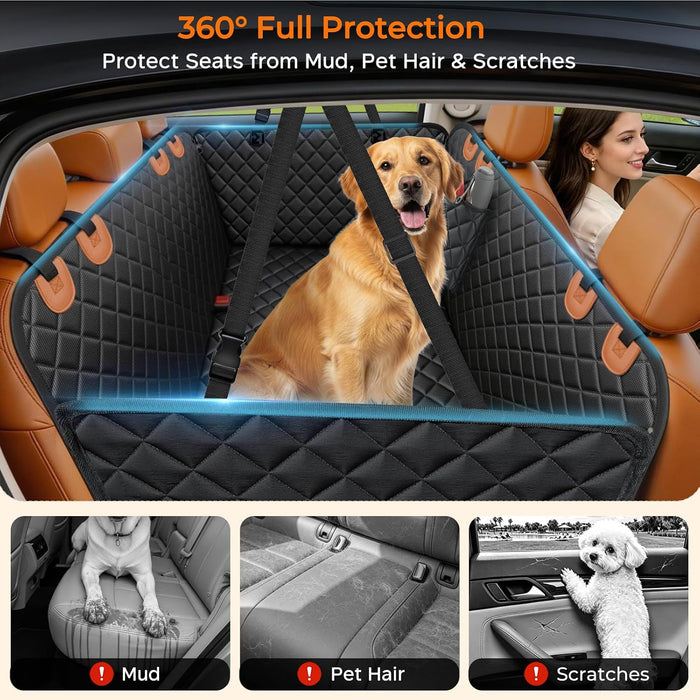 Dog Car Seat Cover for Back Seat, 100% Waterproof Hammock for Car