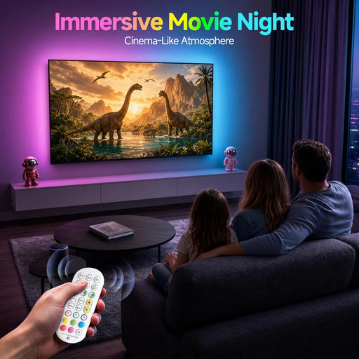 LED Lights for TV, 9.8FT RGB TV LED Backlight for 32-43 inch TVs, USB Strip Lights Behind TV, Color Changing Sync with M