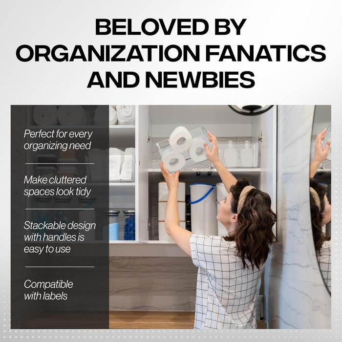Clear Plastic Storage Bins – Pantry Organizers & Storage Containers, Cabinet Organizer - Home Organization Must Haves fo