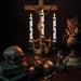 Halloween Flameless Taper Candles with Remote Timer, Bat Prints