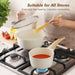 Ceramic Nonstick Sauce Pan with Lid, 1.5 Quart Small Saucepan, White Cooking Pot with Stay Cool Handle, Non toxic Kitchen Sauce Pot, Non stick Sauciers, Induction Pot, PFOA PTFE PFAS Free