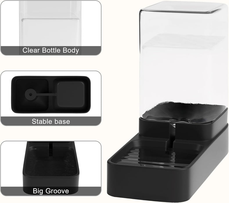 Automatic Cat Feeder and Water Dispenser in Set with Pet Food Bowl,Gravity Dog Waterer and Food Feeder for Small Medium 