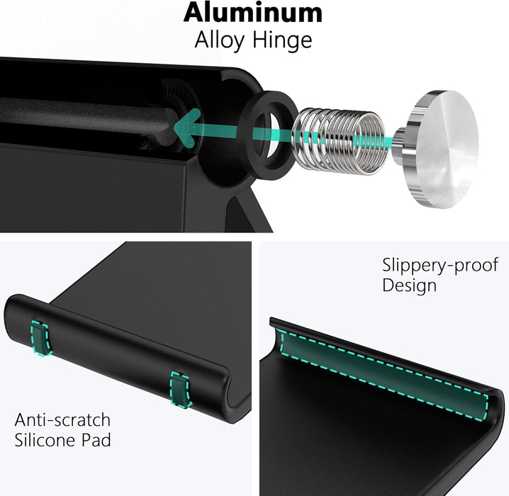 Cell Phone Foldable Stand for Desk, Portable Cell Phone Holder, Adjustable Tablet Dock, Office Desk Accessories for iPho