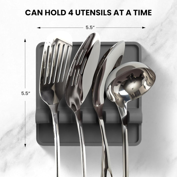 Spoon Rest for Multiple Utensils High Heat-Resistant Silicone Drip Pad, BPA-Free Spoon Holder for Stove Top, Kitchen Gad