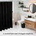 Black Bathroom Accessories Set, 10Pcs Bathroom Accessory Sets Complete with Trash Can, Shower Curtain, Vanity Tray, Soap