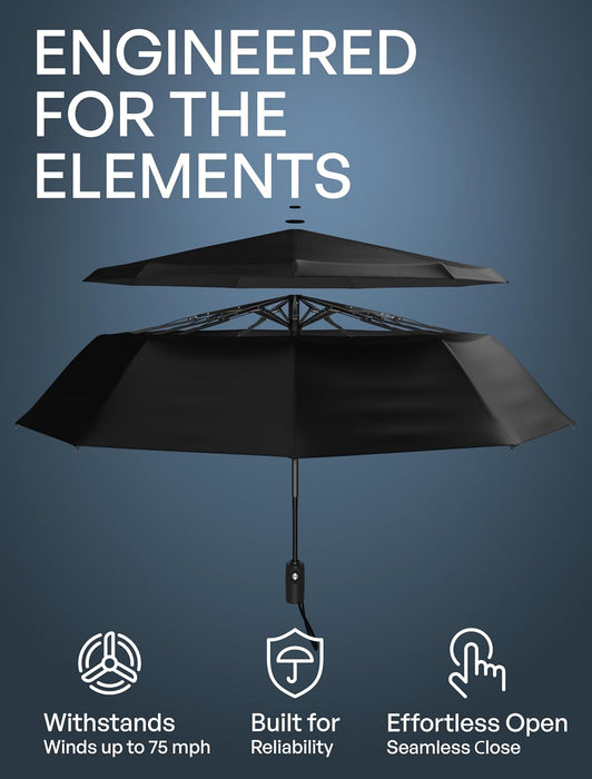Repel Windproof Travel Umbrella - Compact & Withstands Winds up to 100MPH, Strongest Premium Auto Folding Umbrella for R