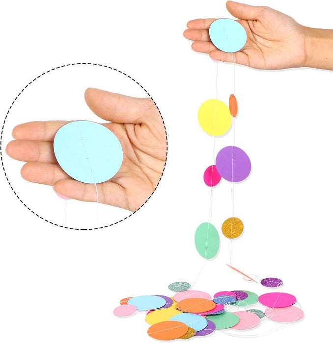 5 Pieces Dot Garland Banner Hanging, Rainbow