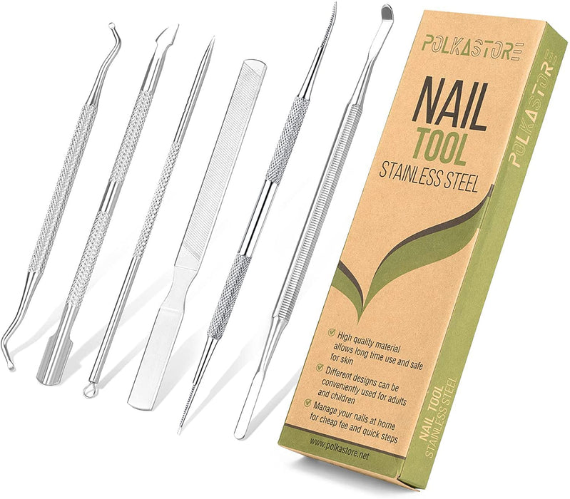 6-Pack Ingrown Toenail File and Lifters, Professional Surgical Stainless Steel Ingrown Toenail Removal Tool Kit, Manicur