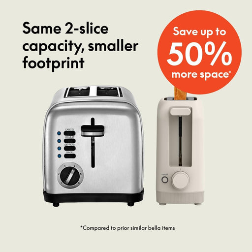 Fits-Anywhere™ 2-Slice Slim Toaster, Long Slot & Extra Wide, Oatmilk