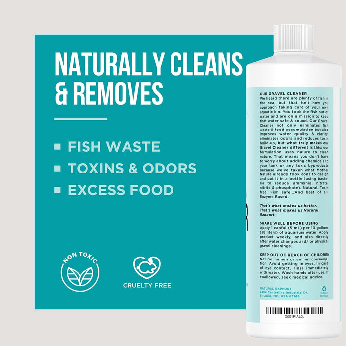 Aquarium Gravel Cleaner, No-Vacuum Waste Reducer, 16 oz