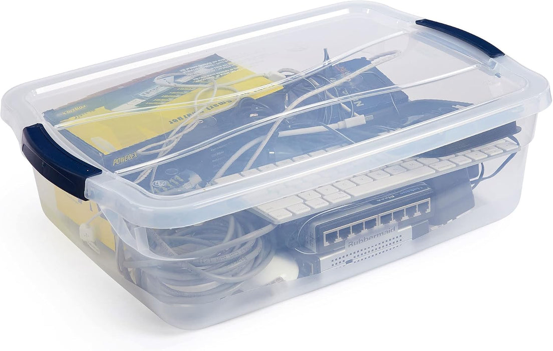 Cleverstore 17 Quart Clear Latching Waterproof Stackable Airtight Storage Containers with Durable Latching Lids (6 Pack)