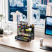 Mesh Pen Holder for Desk, Multi-Functional Pencil Organizer with Drawer, Desk Organizers and Accessories for Office Art 