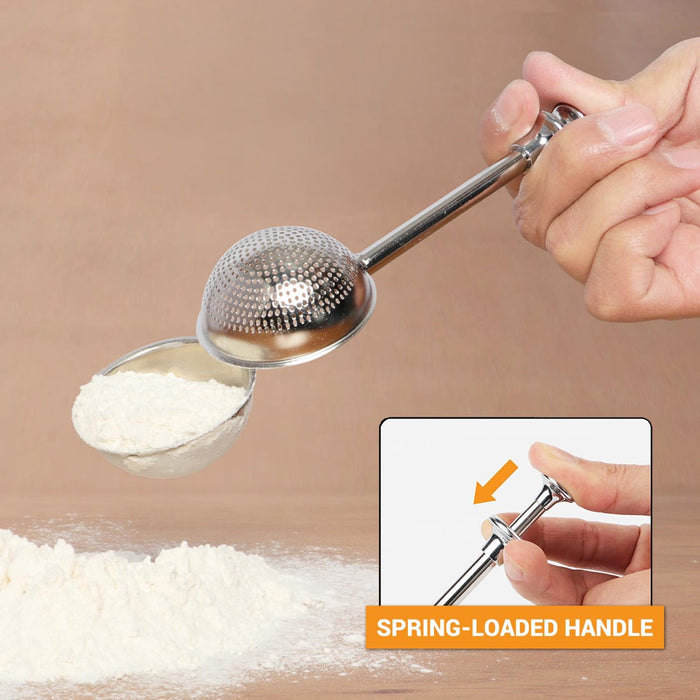 Flour Duster, 304 Stainless Steel Flour Sifter for Baking